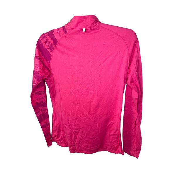 Nike DriFit quarter-zip athletic pullover Women's size Large Pink - Picture 2 of 5